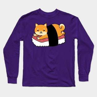 Sushi Shiba Inu Cute Dog Lover Long Sleeve T-Shirt